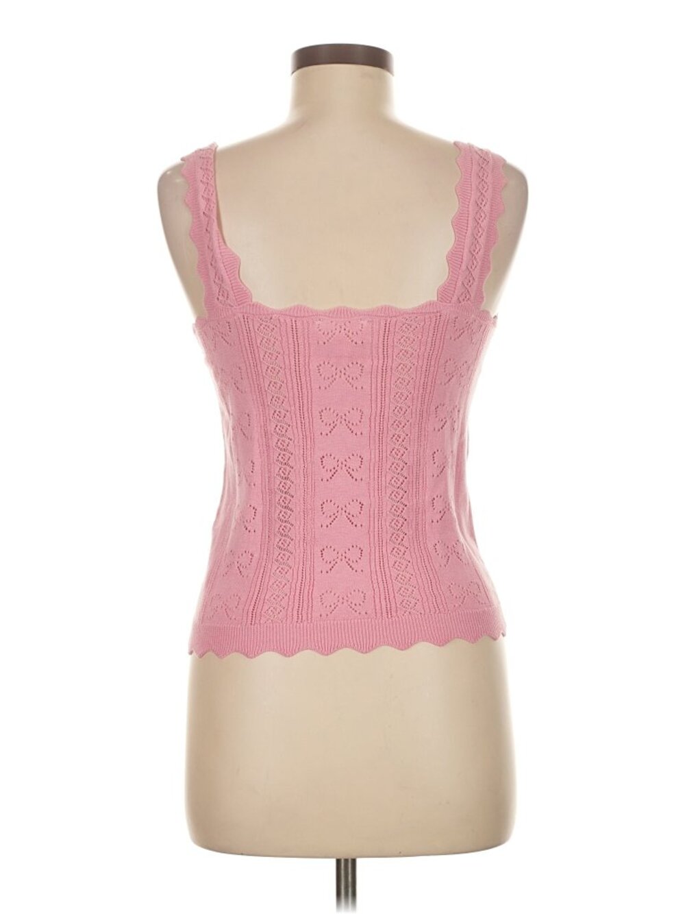 RARERAW Penelope pink pointelle bow knit tank - Picture 5 of 7